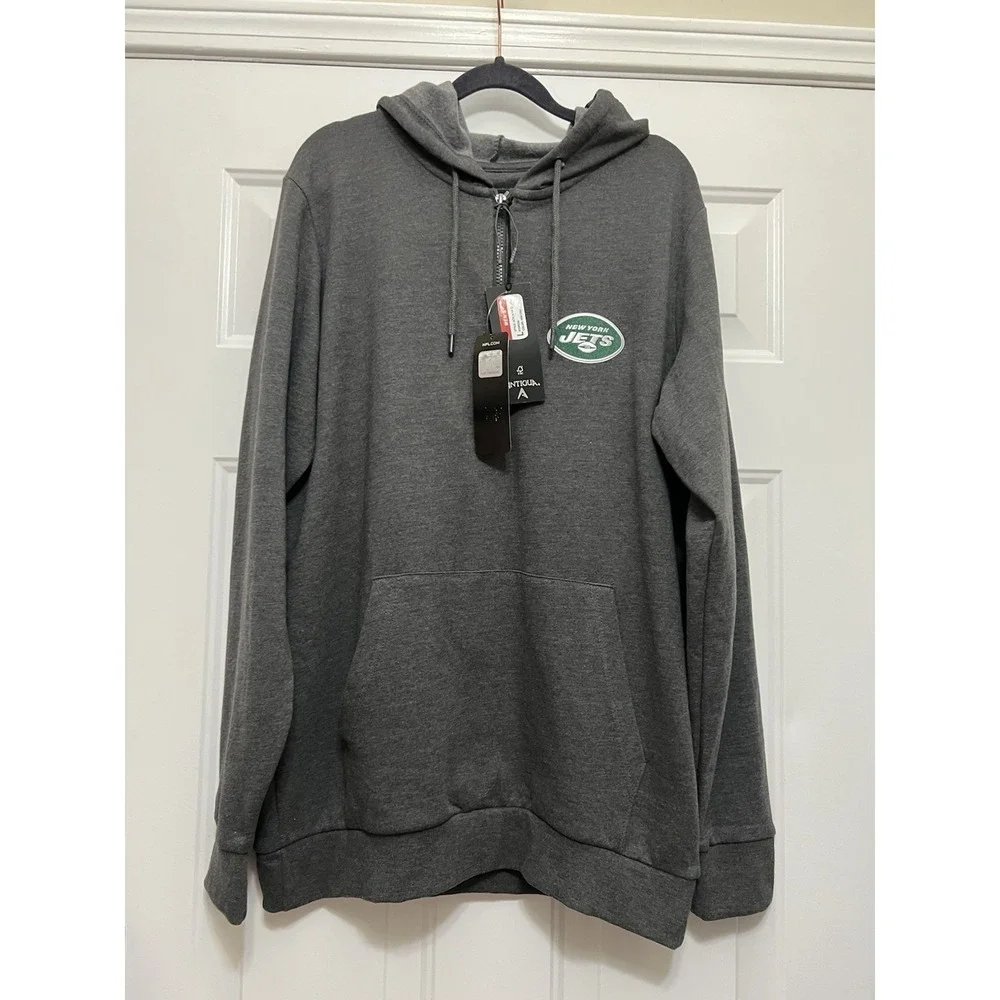 NWT New York Jets Antigua Quarter Zip Pullover Men's Size Large NFL‎ Football